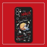 เคสโทรศัพท์มือถือแบบนิ่ม ลายนักบินอวกาศ NASA สีดํา เคสไอโฟน สําหรับ IPhone 12 14 Xr XS 6s 7 8 X 13 mini se2020 เคสโทรศัพท์