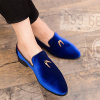 2021 Hot Sale Men Sickle Suede Casual Shoes Flat Slip-on Dress Shoes Large Size Pointed Toe Solid Color Wedding Loafers Zapatos