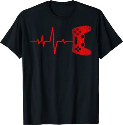 Funny Video Gamer Heartbeat Shirt Gaming Geeks Boys Gifts T-Shirt Cheap Hip hop Top T-shirts Cotton for Men Simple Style