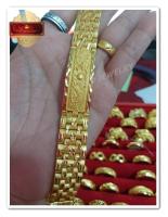 ใหม่ !! สร้อยข้อมือเลทลายมังกรชุปทองแท้ 24K  เคลือบแก้ว  น้ำหนัก 5 บาท