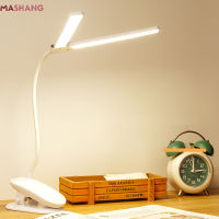 New Double Head Led Desk Lamp Clip on Study Table Lamp Touch Dimming Reading Night Light for Student Bedroom Work Office Lamp