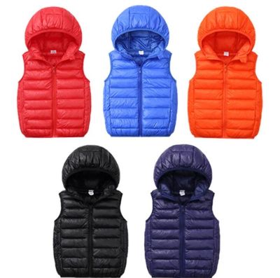 （Good baby store） Children 2022 Warm Down Vest Baby Cotton Waistcoat Kids Outerwear Vest Children Clothing Boys Girls Hooded Jackets Vest