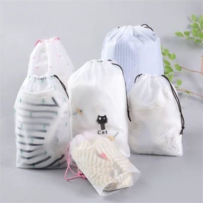 Cartoon Drawstring Storage Bags Travel Shoes Clothes Underwear Towel Cosmetic Bag Portable Waterproof Organizer Toiletry Bags