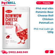 Phô mai viên Petsmix Bow Chesse Roll Chicken 120g - Phô mai cuộn gà Petmall