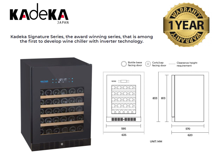 Kadeka 54bottles Signature Series KS54TL Wine Chiller (1yr warranty
