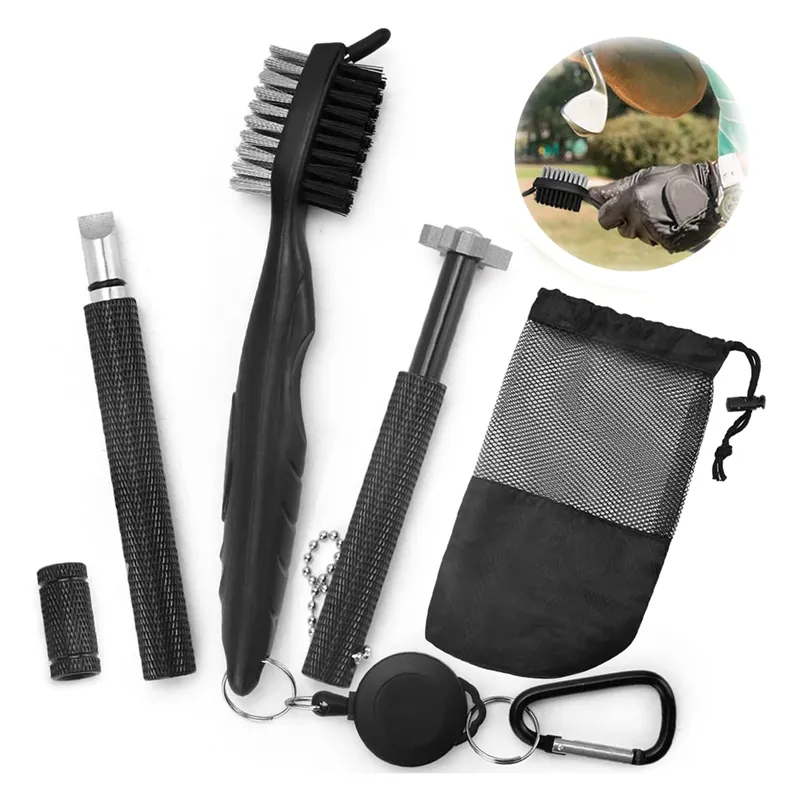 Golf Club Cleaner Kit, Retractable Golf Brush and 2 Golf Club Groove  Sharpener for U & V-Grooves, Golf Club Cleaning Kit 