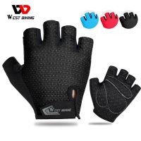 hotx【DT】 WEST BIKING Half Cycling Gloves Anti Motorcycle MTB Road Men Sport Fingerless