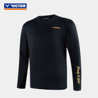 Victor Sport Jersey ชุดกีฬาแบดมินตันเสื้อผ้าเสื้อยืดแขนยาวสำหรับผู้ชายผู้หญิง T-25102