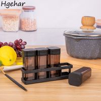 hotx【DT】 Seasoning Jars Set Transparent Spice Tools Household Moisture Proof Condiment Organizer Bottle Accessory