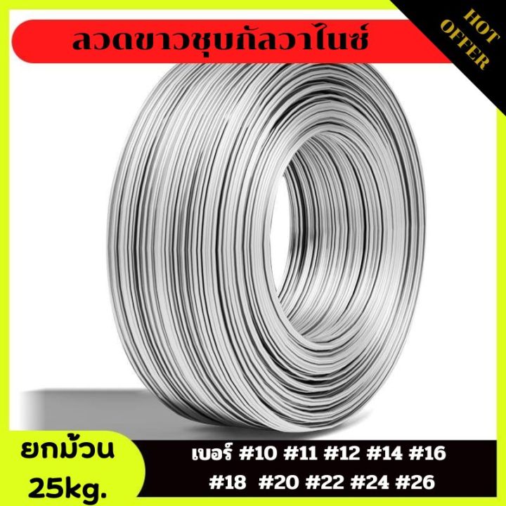 ลวด-ลวดขาว-ลวดเหล็ก-ลวดชุบกัลวาไนซ์-แบ่งขายขนาด-2-5-25-kg-ยกม้วน