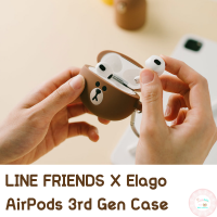 Elago Line Friends ซิลิโคน Apple Airpods 3rd Gen Case สีน้ำตาล Sally Airpods รุ่นที่สาม Case