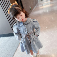 Dress Girl Floral Pattern Dresses For Girl Casual Denim Dress Kids Spring Autumn Girls Costumes Kids