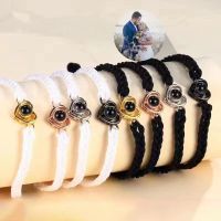 DOREMI Adjusted Woman Heart Beads Bracelet Couple Bracelet Heart Photo Projection Bracelet Handmade Picture Woven Bracelet Charms and Charm Bracelet