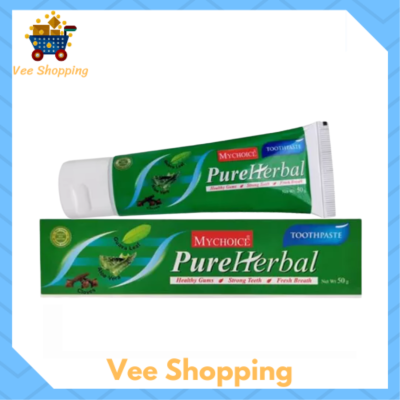 ยาสีฟันสมุนไพร มายชอยส์ เพียว เฮอร์เบิล Mychoice Pure Herbal Toothpaste ฟันสะอาด ลมหายใจหอม สดชื่น