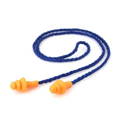 Soft Silicone Corded Ear Plug Protector Reusable Hearing Protection Noise Reduction Comfortable Earplugs Earmuff