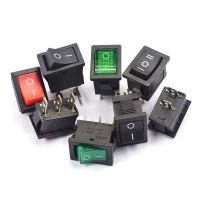 5Pcs/Lot KCD1 2 Pin 250V 3A SPST Black Boat Switch 21x15mm Snap-in ON OFF Rocker Position Switch KCD1 With lamp