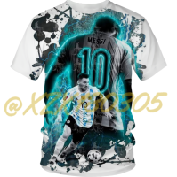 （xzx  31th）  (all in stock xzx180305)Summer New Lionel Messi 3D Printing T-shirt Mens and Womens Sports and Leisure Fashion Cool Round Neck Short-sleeved Shirt 04