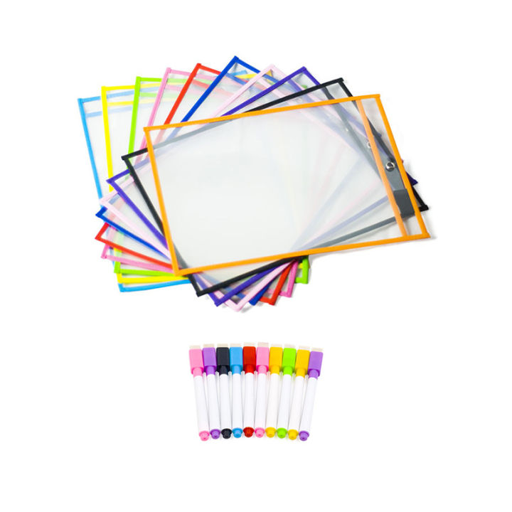 dry-erase-pockets-reusable-oversized-size-10-x-13-inches-perfect-teacher-supplies-for-classroom-organization-and-decorations