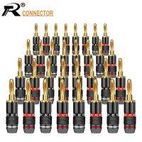 HVJ-16pcs Speaker Banana Plug Connector 24k Gold Plated Copper Speaker Adapter Audio Video Banana Connectors