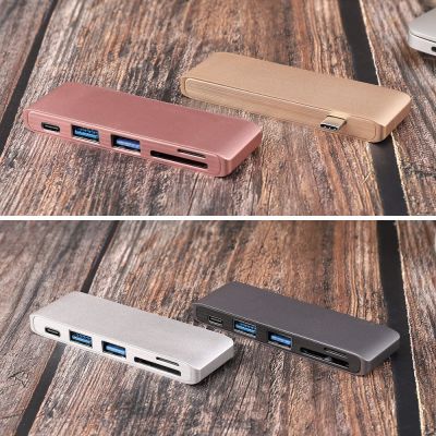 For New Air Pro 13 5 in 1 USB-C Adapter with 2 USB 3.0 Ports SD Type-C Hub