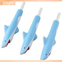 PUPU 3PCS สีฟ้าสีฟ้า กล่องใส่ปากกา ปลาฉลามปลาฉลาม ปากกาสำหรับเขียน สร้างสรรค์และสร้างสรรค์ ปากกาเจล ออฟฟิศสำหรับทำงาน