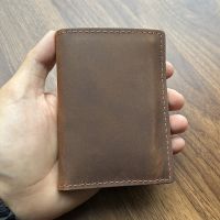 「Layor wallet」กระเป๋าสตางค์สำหรับผู้ชาย,กระเป๋าเงินทำด้วยมือกระเป๋าใส่บัตรเครดิตหนังสไตล์วินเทจเรียบง่าย