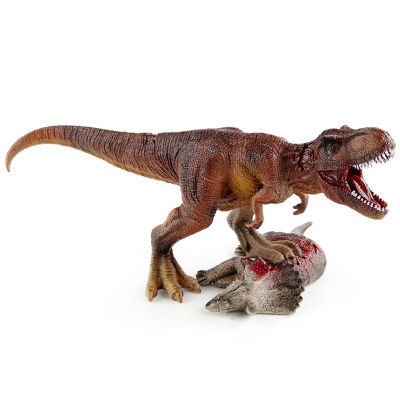Microgood ของเล่นจำลองไดโนเสาร์ Tyrannosaurus Rex Triceratop ศพจำลองความโหดร้ายฉากแบบคงที่รูปปั้นไดโนเสาร์สัตว์พีวีซีของขวัญแบบจำลองรูปแกะสลักสำหรับประดับตกแต่ง