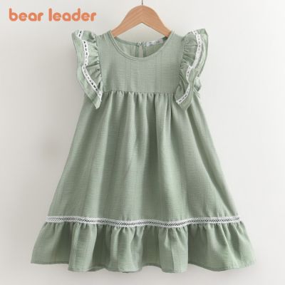Bear Leader Girls Casual Dresses 2023 New Fashion Kids Girl Party Ruffles Cute Costumes Children Princess Lace Vestidos For 3-7Y