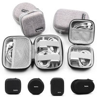 【cw】Small Oval Earphone Storage Bags Hard Shell Data Cable Organizer Bag Mini Tech Gadgets Portable Case Charger U Disk Zipper Pouchhot