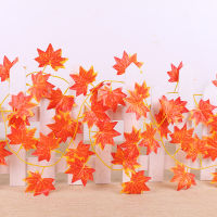 Garden Party Decor Autumn Garland Leaves Simulated Red Maple Leaf Artificial Silk Maple Leaf Garland Maple Leaves