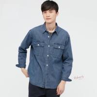 เชิ้ตยีนส์ ผ้าดี Uniqlo Denim Work Long Sleeve Shirt แท้ ? *งานตัดป้าย*