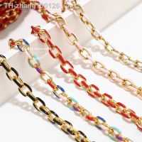 1M Stainless Steel White Pink Enamel Gold 8mm Diamond-Cut Rolo Cable Link Chain For Men Women Necklace Bracelet Making 5 Colors