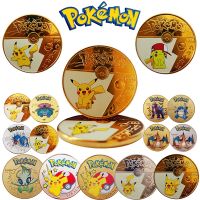 【LZ】 NEW27 Pcs Pokemon Coins Metal Silver Coins Pikachu Golden Pokemon Cards Anime Commemorative Coin Charizard Round Metal Coin Toys