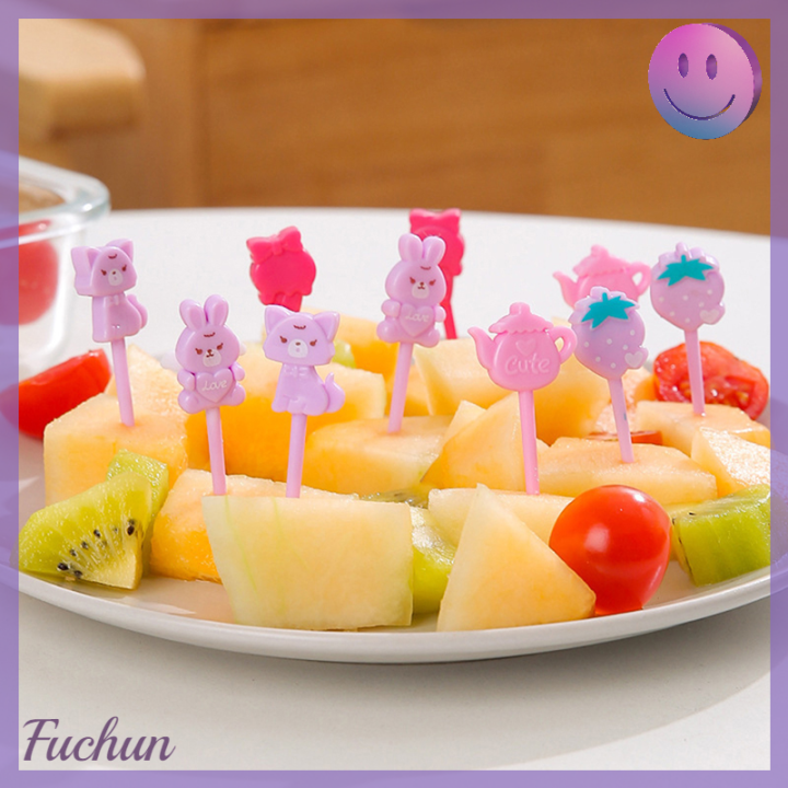 fuchun-รวม4-8-5-10ผลไม้การ์ตูนน่ารักส้อม-มากมายสำหรับความสะดวกของคุณ