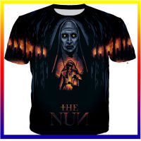 Summer the Nun เสื้อยืด ภาพยนตร์สยองขวัญ สยองขวัญ 3D พิมพ์ Street Wear ผู้ชายสบาย ๆ แฟชั่นพลัสขนาดเสื้อยืดเด็กเสื้อยืด XS-5XL