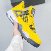 HOT ✅Original ΝΙΚΕ Ar* J- 4 Mid-Top Fashion Culture Basketball Shoes Wear-resistant Casual Sports Shoes Yellow {Free Shipping}