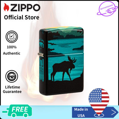 Zippo Moose Landscape Design 540 Color Windproof Pocket  Lighter 49481 ( Lighter Without Fuel Inside )การออกแบบภูมิทัศน์มูส（ไฟแช็กไม่มีเชื้อเพลิงภายใน）