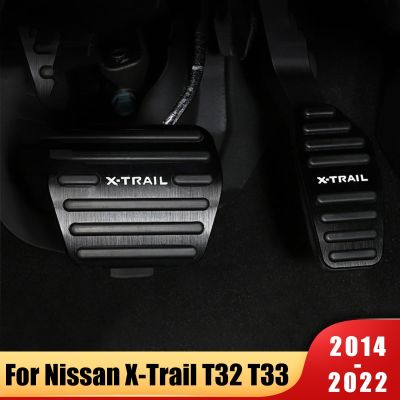 ที่หุ้มแป้นถีบจักรยานคันเร่งรถอลูมิเนียมแบบคลัตช์เบรคแก๊สสำหรับ Nissan X-Trail Xtrail T32 T33 2014-2020 2021 2022อุปกรณ์เสริม2023