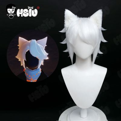 Cat Cute wig Fiber synthetic wig Game Sky Children of the Light Cosplay「HSIU 」White Short Hair Sky Cosplay Wig