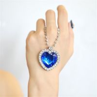 Collares Maxi Necklace Collier Classic Titanic Heart Of Ocean Pendant Zircon Earring Luxury Ocean Pendant Zircon