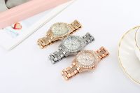 【July】 2023 spring new foreign trade explosive fake three-eye fashion casual all-match diamond-encrusted beauty mens watch quartz hand