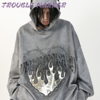 TroubleMaker เสื้อฮู้ด เสื้อแขนยาวอบอุ่น หลวมและสบาย น่ารัก สบาย ทันสมัย นุ่มนวล WWY2391EHM 38Z230920