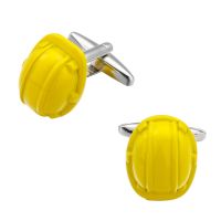 Shirt cuff buttons engineer safety helmet Cufflinks Cuff Links art menswear brand high quality yellow jewelry designer