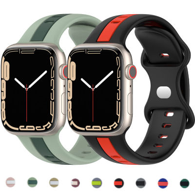 สายรัดแบบสปอร์ตสำหรับนาฬิกา Apple 8 Ultra 49มม. 45มม. 41มม. 42มม. 44มม. สร้อยข้อมือซิลิโคนนิ่มสำหรับ I Watch Series 8 7 6 SE 5 4 3 40มม. (ไม่รวมนาฬิกา)