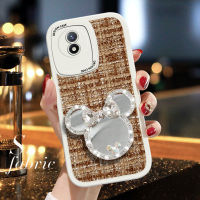 เคสเคสสำหรับ Vivo Y02A Y02T กระจกผ้าด้านหลังปลอกหุ้มผ้าซิลิโคนแบบนิ่มเคสโทรศัพท์