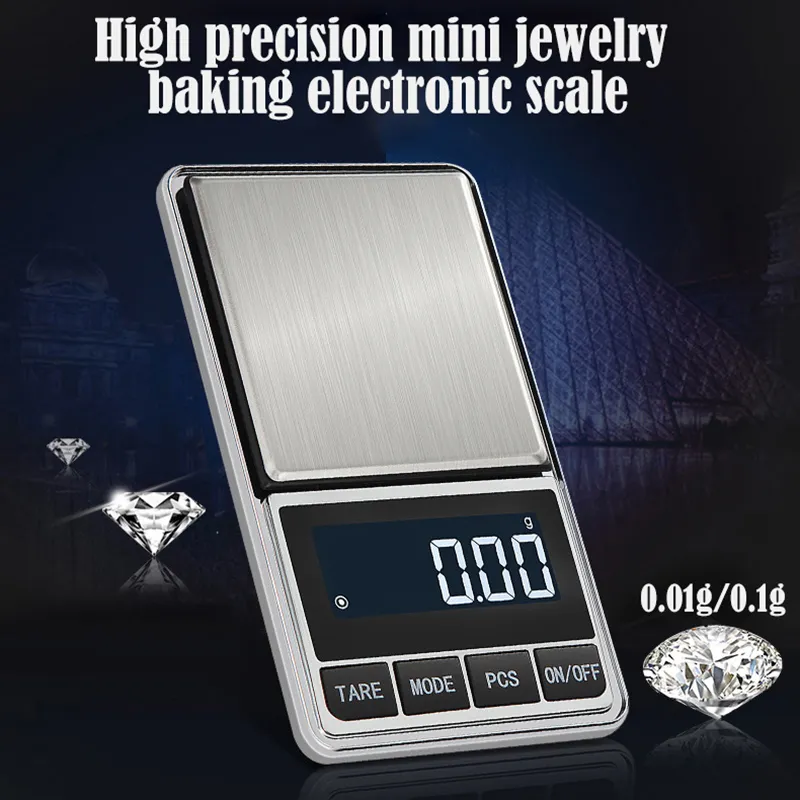 500/0.01g Accurate Kitchen Scale High-Precision Jewelry Scale Mini Food Scale Electric Kitchen Scale with Two Trays Kitchen Baking Scale Pocket Scale