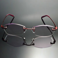 Luxury British Lady Diamond Cutting 100 Titanium Alloy Rimless Frameless Reading Glasses + Box +0.75 +1 +1.75 +1.5 +2 to +4