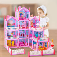Diy Dollhouse Miniature Model Building Kits Barbie House Large Doll House Furniture For Dolls Toys For Children Birthday Gifts
