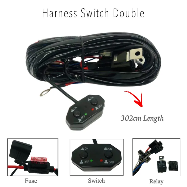 12V 40A LED Work Fog Light Bar Wiring Harness Kit ON/OFF Switch - Foto 10