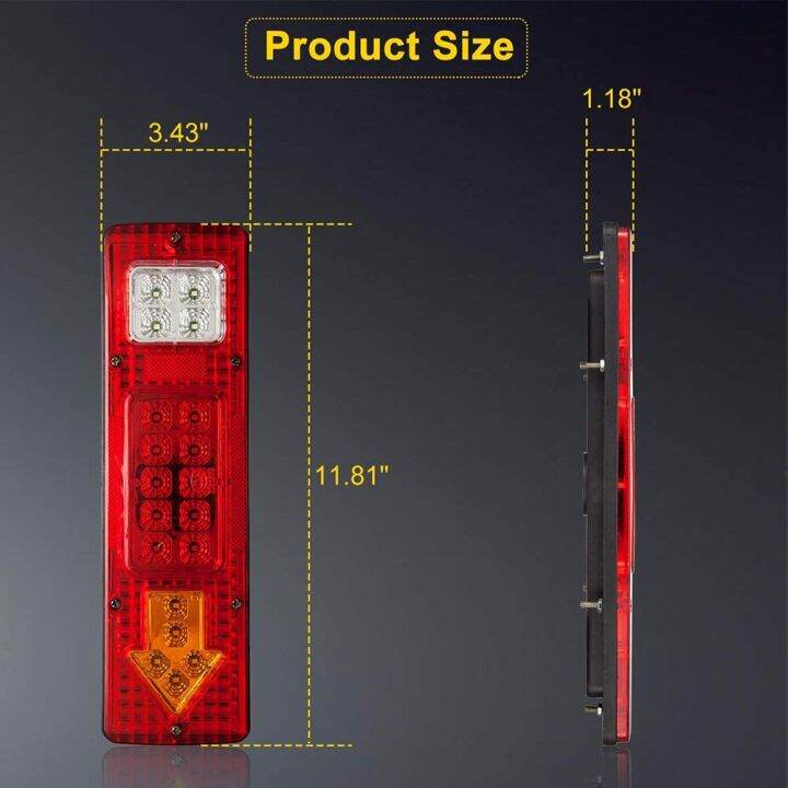 ชุดไฟท้าย-led-12v-24v-ไฟสัญญาณเลี้ยวด้านหลังกันน้ำสำหรับรถบรรทุกรถพ่วงผู้ออกค่าย-rv-อุปกรณ์ตัดไฟเรือ